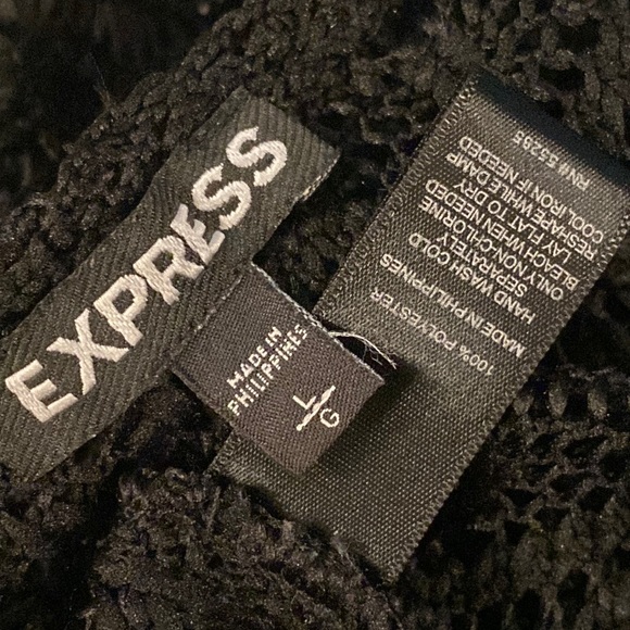 EXPRESS - vest tank: black scoop neck open knit sheer w sequins - L - Picture 6 of 16